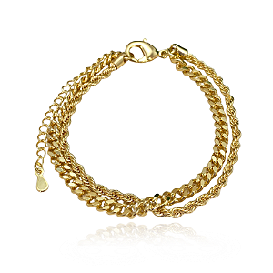 Pulseira Dupla Larissa Semijoia Ouro