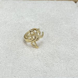 Brinco Falso Piercing Fé Unid Semijoia Ouro