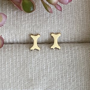 Brinco Ossinho Pet Semijoia Ouro