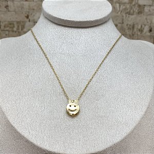 Colar Carinha de Menina Semijoia Ouro