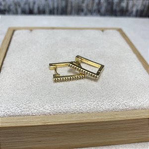 Brinco de Argolinha Quadrada G Semijoia Ouro