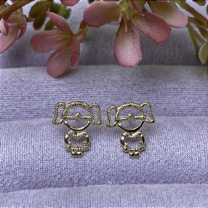 Brinco Menina Semijoia Ouro