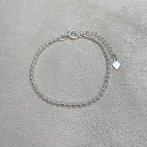 Pulseira Infantil Bolinhas Contínuas Semijoia Prata