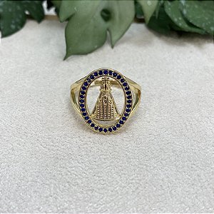 Anel Nossa Senhora Moldura Semijoia Ouro