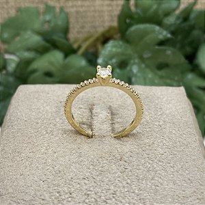 Anel Solitário Milena Semijoia Ouro