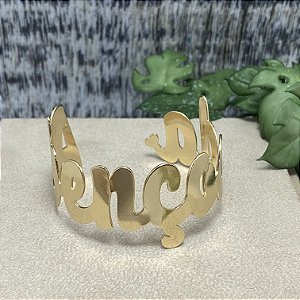 Bracelete Abençoada Maxi Semijoia Ouro
