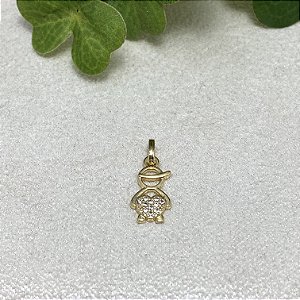 Pingente Menino Bio Semijoia Ouro