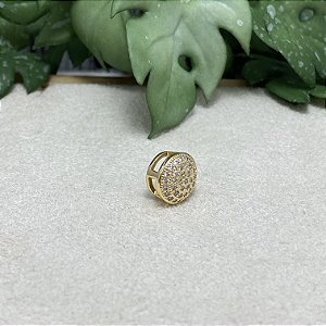 Pingente Pavê Redondo Alto Semijoia Ouro