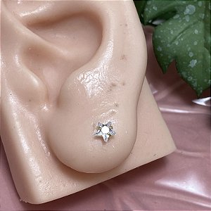 Brinco 2o. Furo Zircônia Estrela M Semijoia Ouro