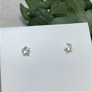 Brinco 2o. Furo Zircônia Estrela M Semijoia Ouro