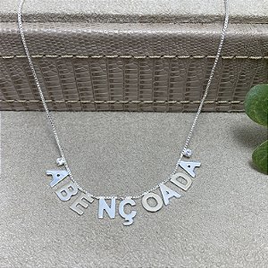Colar Abençoada Semijoia Prata