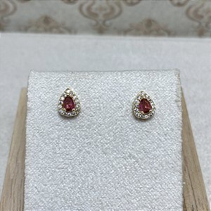 Brinco Kate Rubi Semijoia Ouro