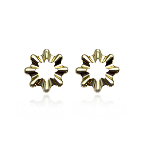 Brinco Girassol Semijoia Ouro