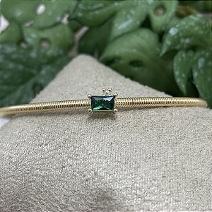 Bracelete Renata Esmeralda Semijoia Ouro