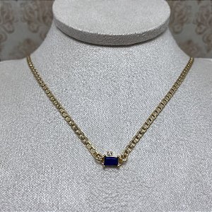 Colar Choker Renata Safira Semijoia Ouro