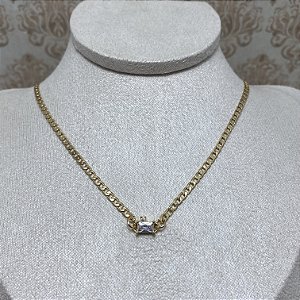 Colar Choker Renata Cristal Semijoia Ouro