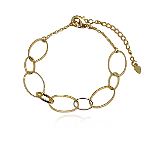 Pulseira Patrícia Intercalada Semijoia Ouro