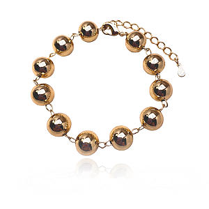 Pulseira de Bolas Semijoia Ouro