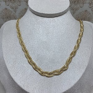 Corrente Trançada Semijoia Ouro