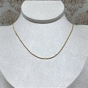 Colar Choker Entremeado Semijoia Ouro