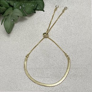 Pulseira Fita Ajustável Semijoia Ouro