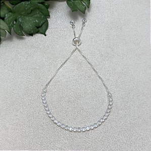 Pulseira Riviera Ajustável Semijoia Prata