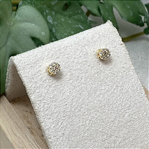 Brinco Pavezinho Cristal Semijoia Ouro