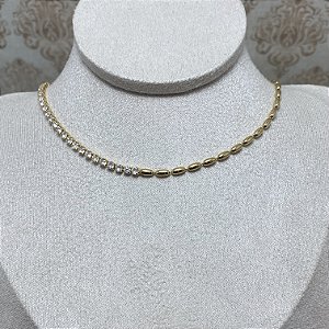Colar Choker Celeste Semijoia Ouro
