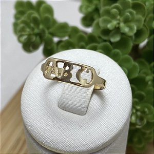Anel ABC Semijoia Ouro