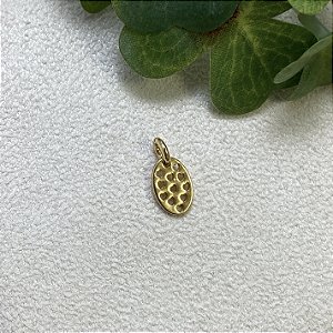 Pingente Placa Corações Semijoia Ouro