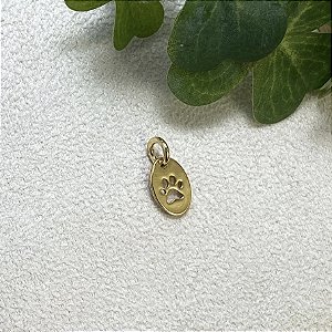 Pingente Placa Patinha Semijoia Ouro