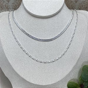 Colar Duplo Mabel Semijoia Prata