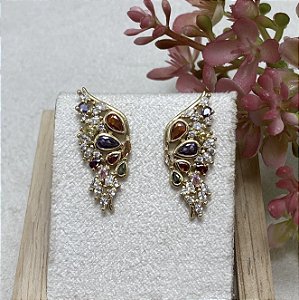 Brinco Borboleta Alada Colors Semijoia Ouro