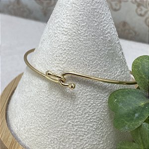 Bracelete Liso Nozinho Semijoia Ouro