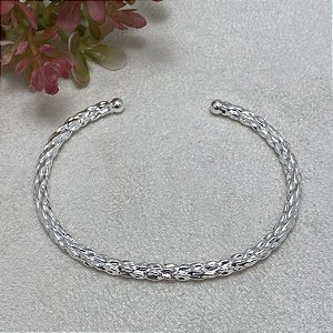 Bracelete Trançado Semijoia Prata