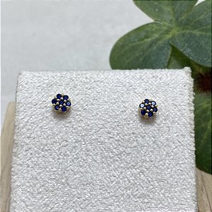 Brinco Pavezinho Safira Semijoia Ouro