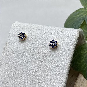 Brinco Pavezinho Safira Semijoia Ouro