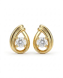 Brinco Gota Linda Semijoia Ouro