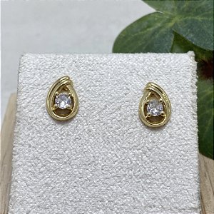 Brinco Gota Linda Semijoia Ouro
