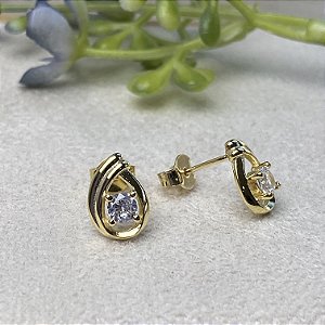 Brinco Gota Linda Semijoia Ouro