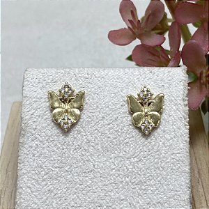 Brinco Borboleta Rainha Semijoia Ouro