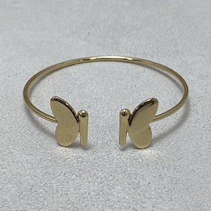 Bracelete Borboletas Lisas Semijoia Ouro