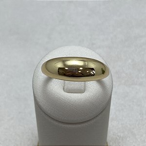 Anel Liso Abaulado Semijoia Ouro