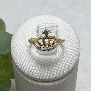 Anel Infantil Coroa Semijoia Ouro