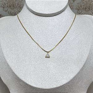 Colar Ponto de Luz Triângulo Semijoia Ouro
