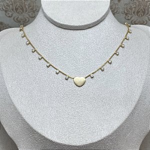 Colar Amore P 10 Pontos Semijoia Ouro