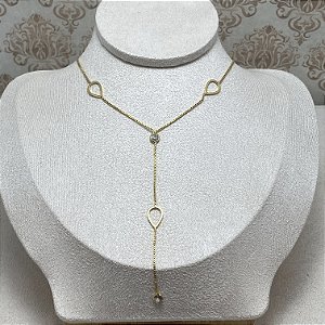 Colar Gotas Y Semijoia Ouro