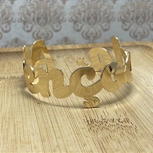 Bracelete Abençoada Maxi Semijoia Ouro