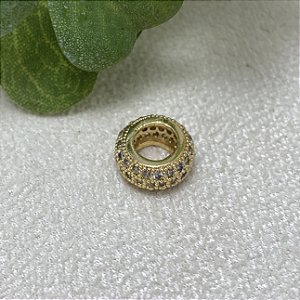 Pingente Separador Cravejado Semijoia Ouro