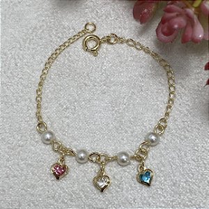 Pulseira Infantil Valentina Semijoia Ouro
